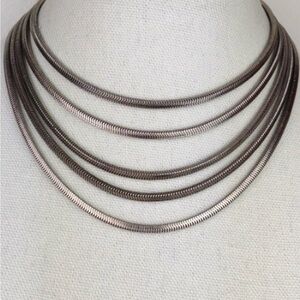Super Cool Multi-Layer Flat Box Serpentine Boho Chain Choker Necklace